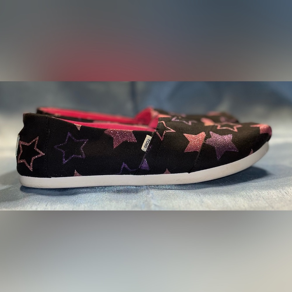 TOMs Limited Edition Black, Glitter Pink, Purple Shoes Size 7.5 - Picture 5 of 10